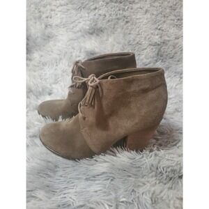 Bjorndal Women's Harlow Ankle Boots Size 7.5 Brown Suede Zip Casual Booties